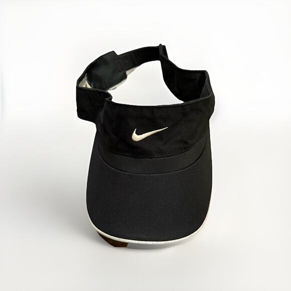 Nike Fit Dry Womens Black Visor Golf Tennis Adjustable Strapback Hat Cap - Picture 1 of 7